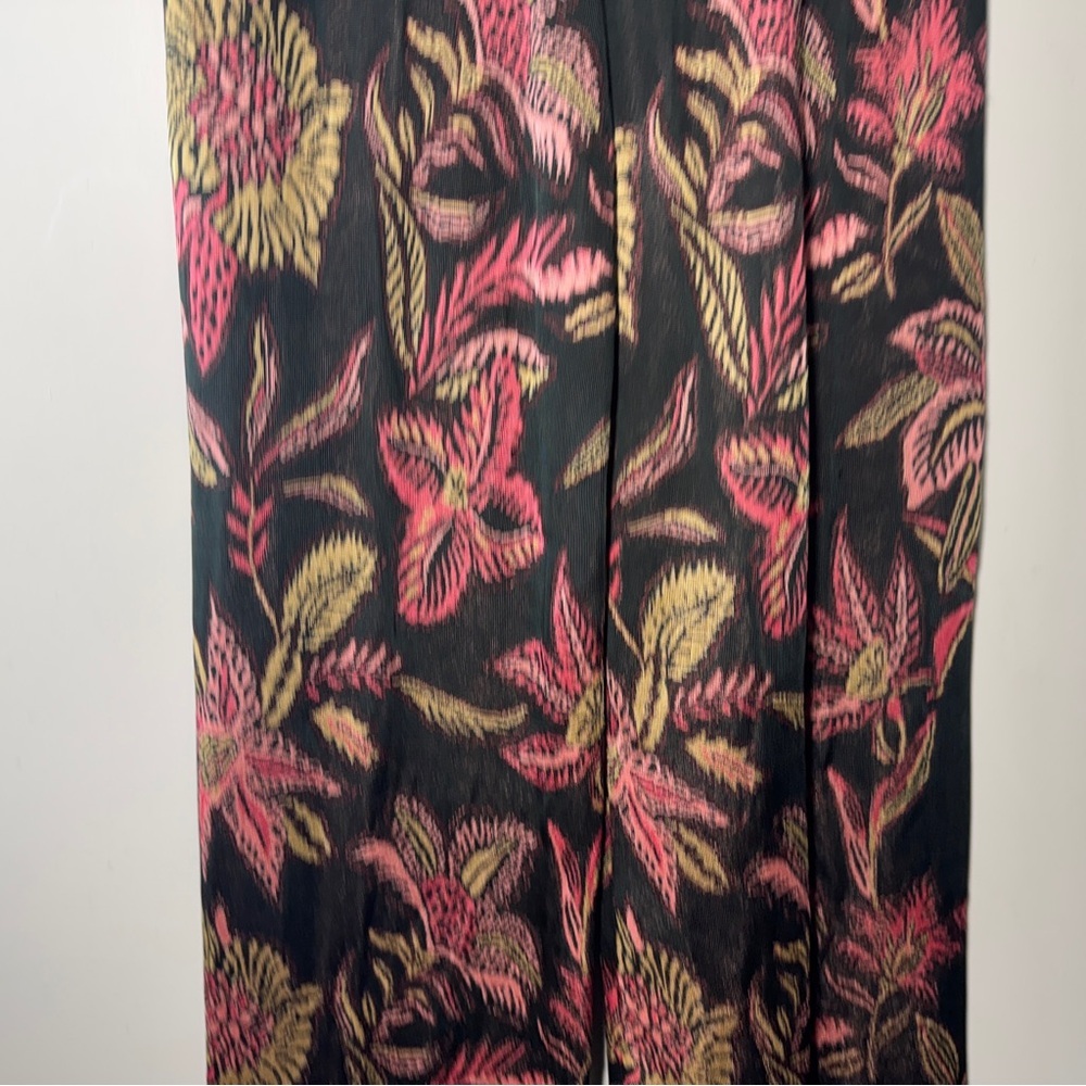 Scotch & Soda Bamboo Beach Floral-Jacquard Wide-Leg Pants Size XL - Picture 9 of 14